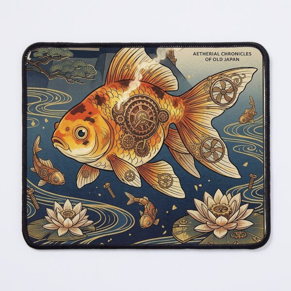 Item preview, Steampunk Goldfish Ukiyo-e Fusion Artwork designed and sold by iris-festival.