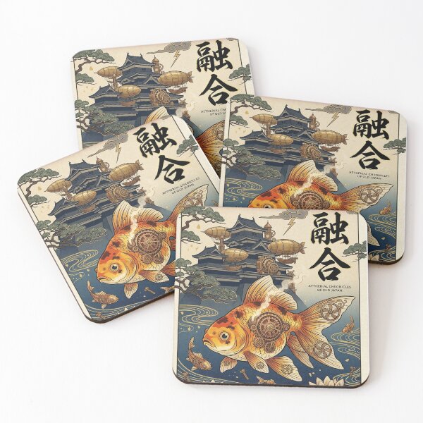 Item preview, Steampunk Goldfish Ukiyo-e Fusion Artwork designed and sold by iris-festival.
