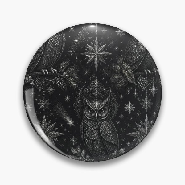 Item preview, Gothic Owls Christmas Dark Magical Winter Pattern designed and sold by Mystic-Art-2.