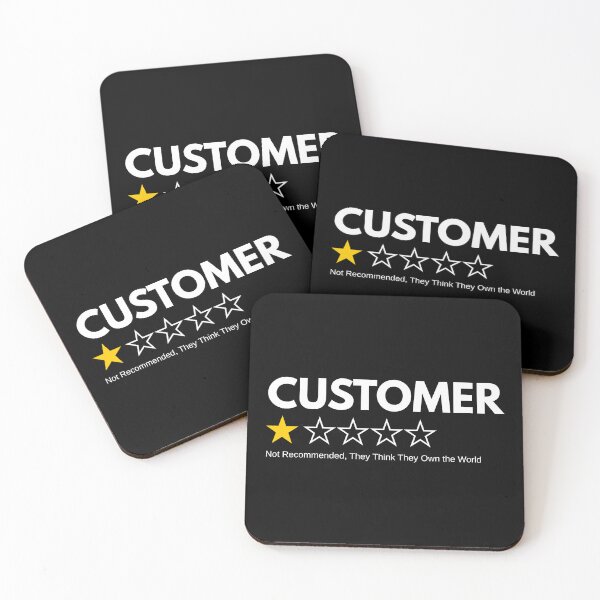 Item preview, Customer 1 Star Rating - Sarcastic Hospitality & Retail Worker Humor Simple designed and sold by hanekopro.
