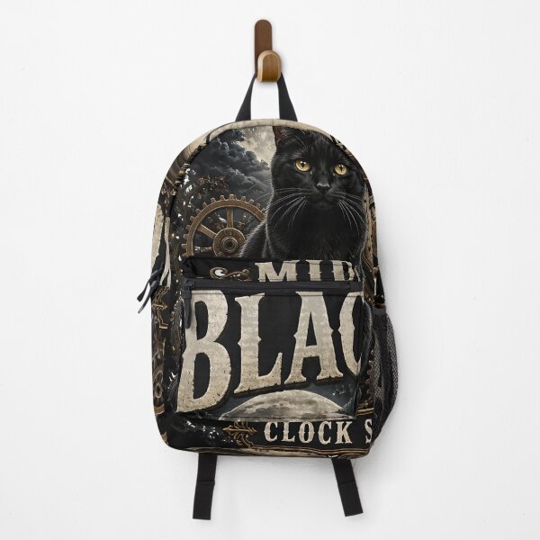 Item preview, Midnight Black Cat Clock Strikes 12 Dark Realistic designed and sold by BernoNickel.