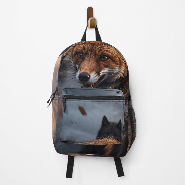 Item preview, Run for Survival – Red Fox Escaping the Wolf Pack designed and sold by DreamyWallVibes.
