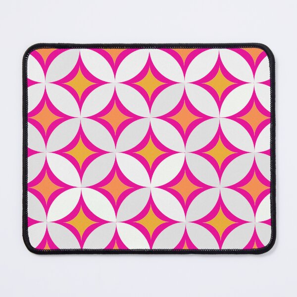 Item preview, Retro Neon Pink and Orange Geometric Diamond Star Pattern designed and sold by CreativeCanvas8.