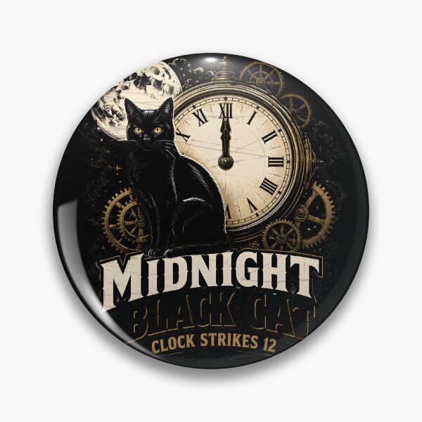 Item preview, Midnight Black Cat Clock Strikes 12 Noir Comic designed and sold by KristenosNehk.