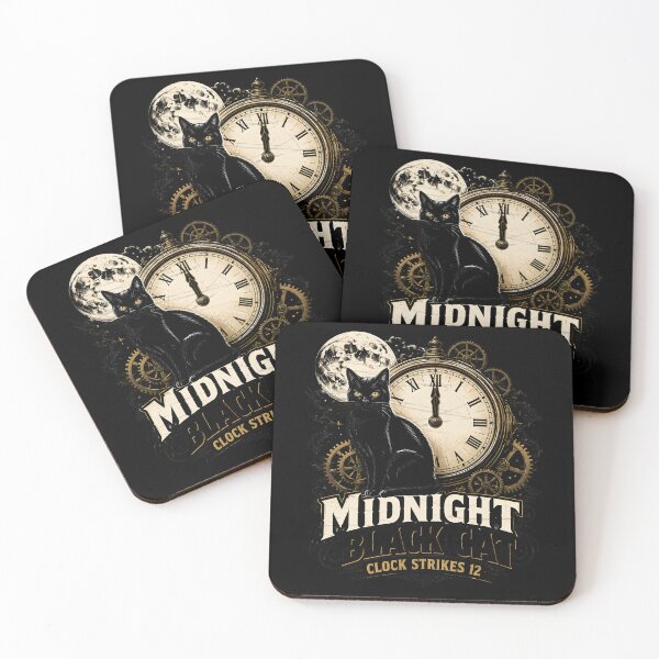 Item preview, Midnight Black Cat Clock Strikes 12 Noir Comic designed and sold by KristenosNehk.