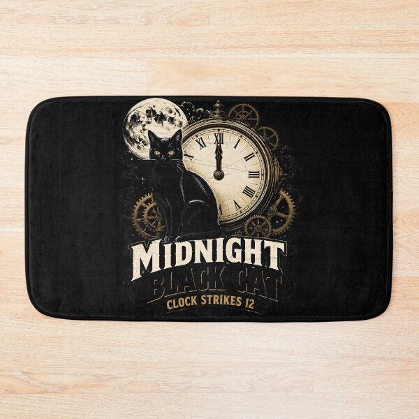 Item preview, Midnight Black Cat Clock Strikes 12 Noir Comic designed and sold by KristenosNehk.
