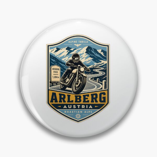 Item preview, Arlberg Austria Rhaetian Alps Motorcycle Travel Alpine Thrills designed and sold by Star3NowForMe.