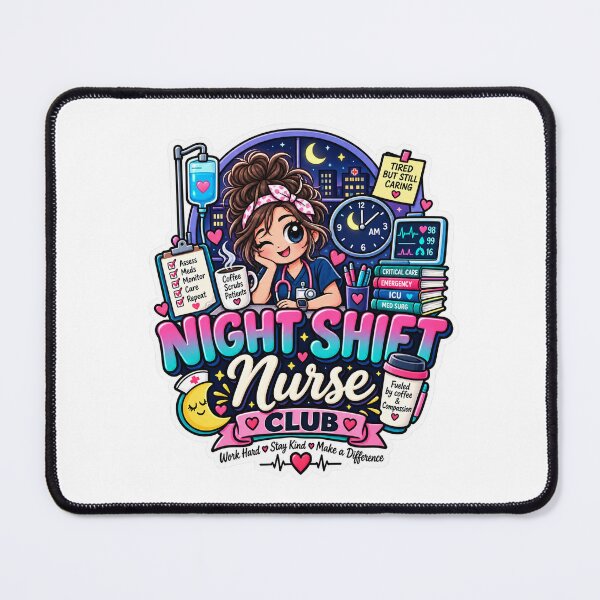 Item preview, Night Shift Nurse Club – Funny Night Shift Nursing Sticker designed and sold by Dr. Heartbeat.
