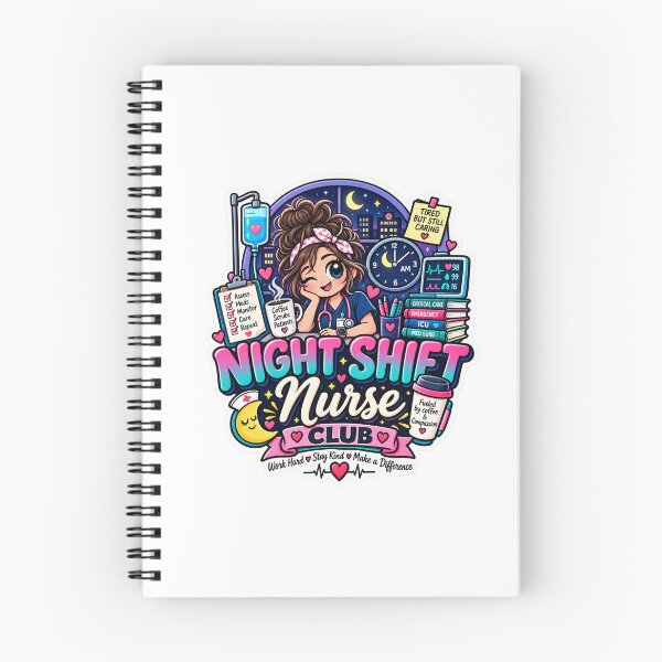Item preview, Night Shift Nurse Club – Funny Night Shift Nursing Sticker designed and sold by Dr. Heartbeat.