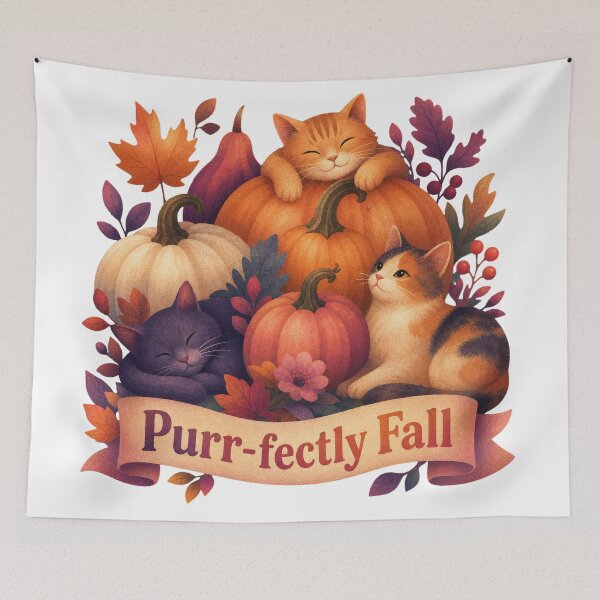 Item preview, Purr-fectly Fall Cute Autumn Cats Pumpkins designed and sold by CRMediaGroup.