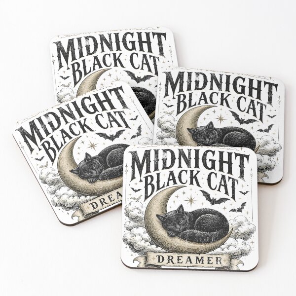 Item preview, Midnight Black Cat Dreamer Vintage Engraving designed and sold by BernoNickel.