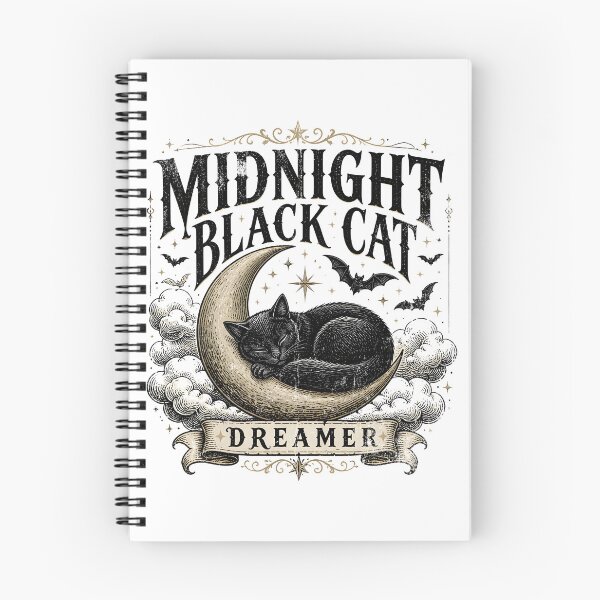 Item preview, Midnight Black Cat Dreamer Vintage Engraving designed and sold by BernoNickel.