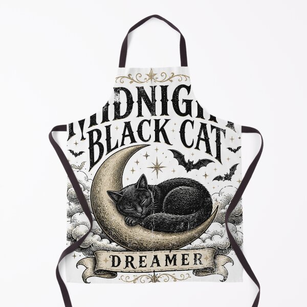 Aperçu de l'œuvre Gravure vintage Midnight Black Cat Dreamer créée et vendue par BernoNickel.