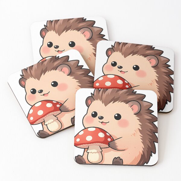 Item preview, Cute Hedgehog with Red Amanita Mushroom designed and sold by pumsquare.