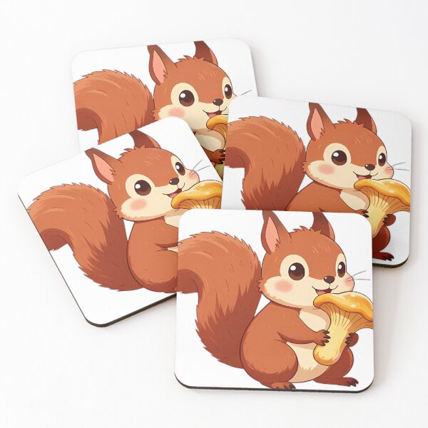 Item preview, Cute Red Squirrel with Golden Chanterelle designed and sold by pumsquare.