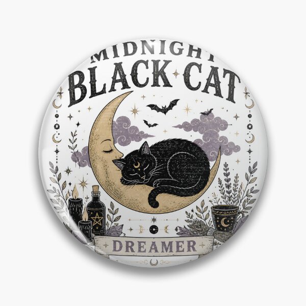 Item preview, Midnight Black Cat Dreamer Witchy Occult designed and sold by KristenosNehk.