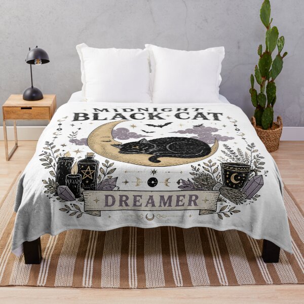 Item preview, Midnight Black Cat Dreamer Witchy Occult designed and sold by KristenosNehk.