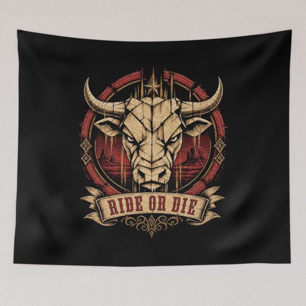 Item preview, Vintage Angus Bull "Ride or Die" Americana Graphic designed and sold by JonelCrafts.