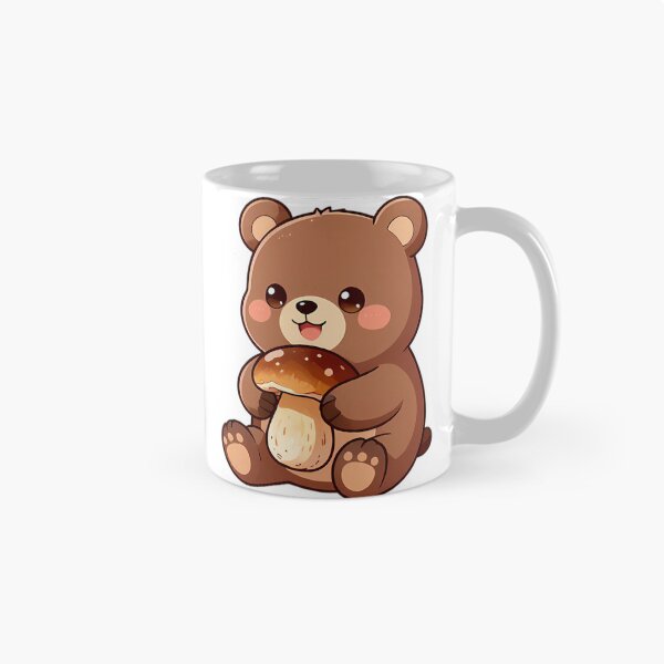 Item preview, Cute Brown Bear Cub with King Bolete Porcini designed and sold by pumsquare.