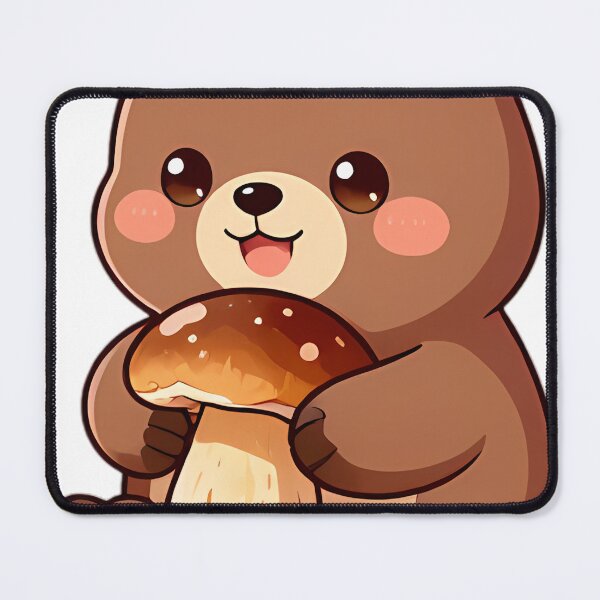 Item preview, Cute Brown Bear Cub with King Bolete Porcini designed and sold by pumsquare.