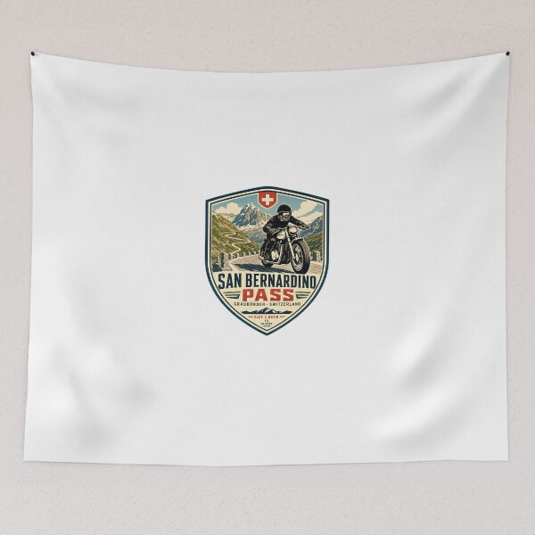 Item preview, San Bernardino Pass Graubünden Switzerland Motorcycle Rider designed and sold by Star3NowForMe.