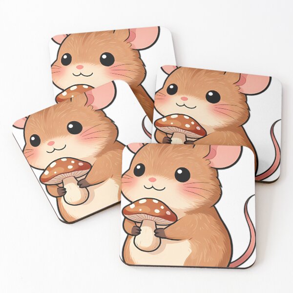 Item preview, Cute Field Mouse with Shaggy Mane Mushroom designed and sold by pumsquare.