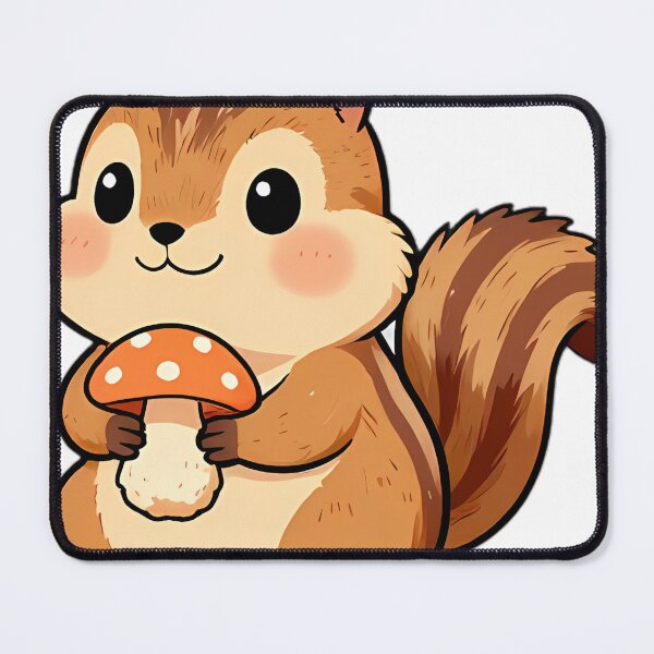 Item preview, Cute Chipmunk with Hedgehog Mushroom designed and sold by pumsquare.