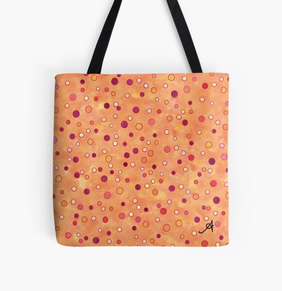 Watercolour Spots Red Amanya Design All Over Print Tote Bag