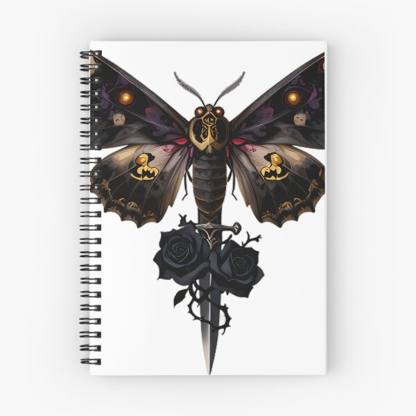 Item preview, Gothic Deaths-Head Hawkmoth Dagger and Black Rose designed and sold by IllumeInk.