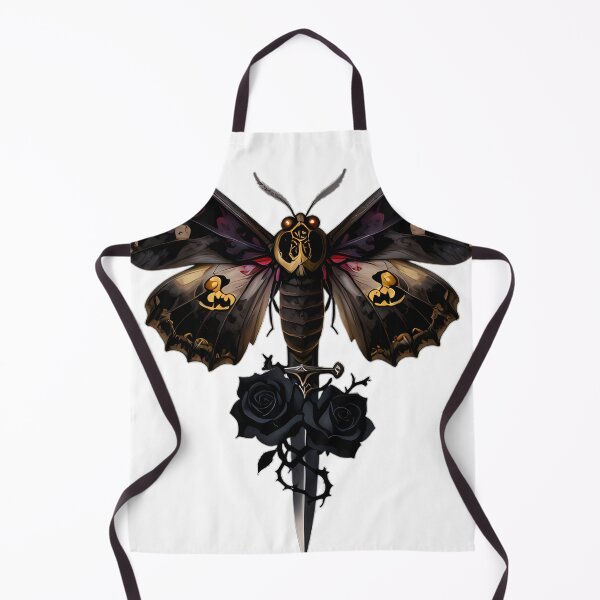 Item preview, Gothic Deaths-Head Hawkmoth Dagger and Black Rose designed and sold by IllumeInk.