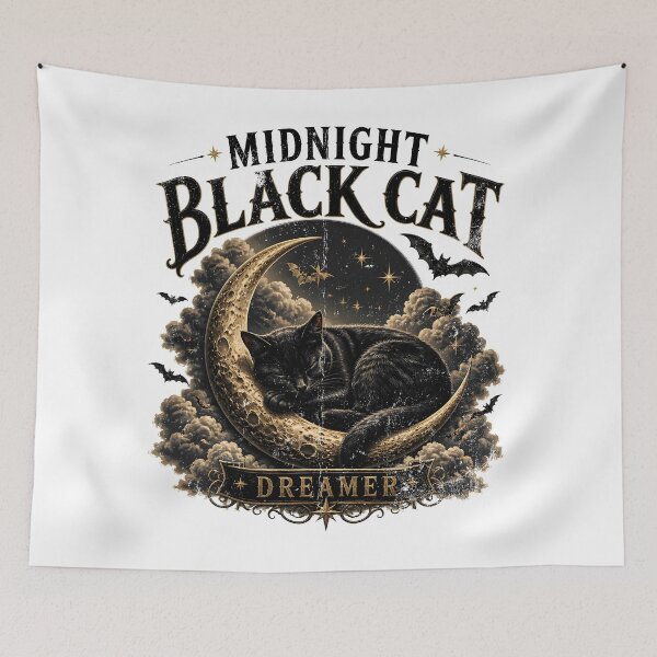 Item preview, Midnight Black Cat Dreamer Dark Realistic designed and sold by BernoNickel.