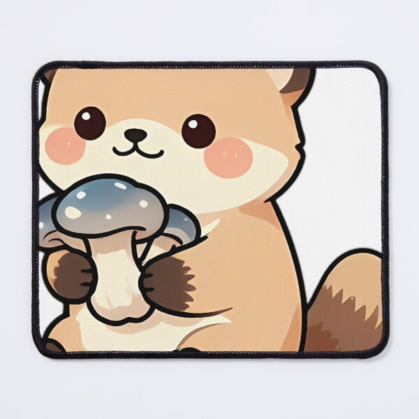 Item preview, Cute Stoat with Blue Oyster Mushrooms designed and sold by pumsquare.