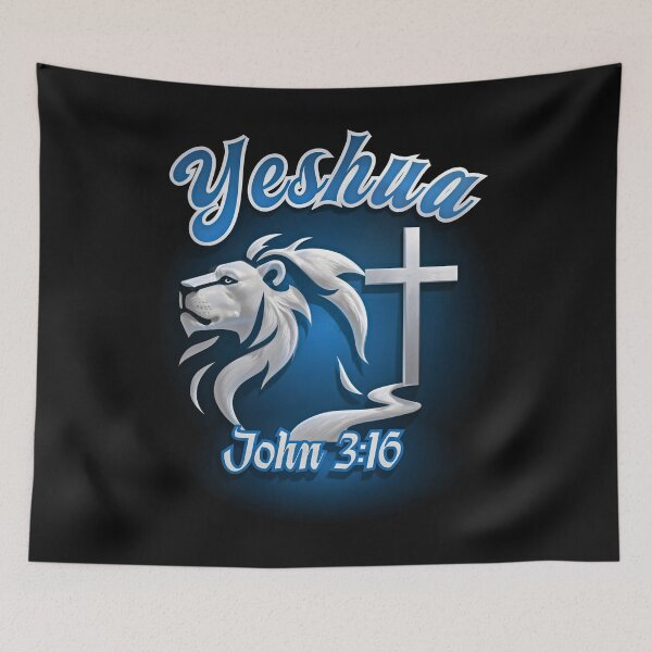 Item preview, Yeshua John 3:16 Blue designed and sold by Tripp Art Studio.
