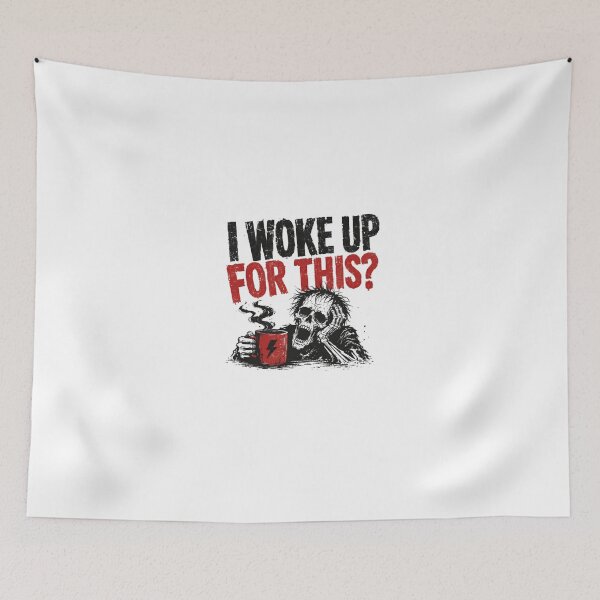Item preview, I Woke Up For This? Not A Morning Person Coffee Lover Sarcasm Humor designed and sold by HumansStuck12.