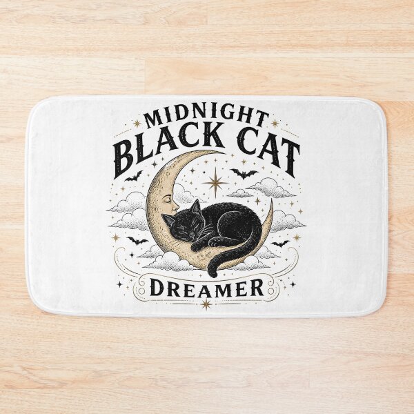 Item preview, Midnight Black Cat Dreamer Line Art + Dotwork designed and sold by KristenosNehk.