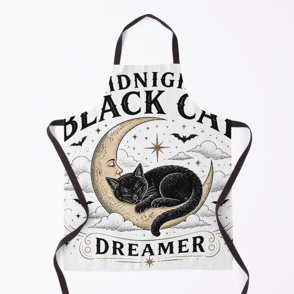 Item preview, Midnight Black Cat Dreamer Line Art + Dotwork designed and sold by KristenosNehk.