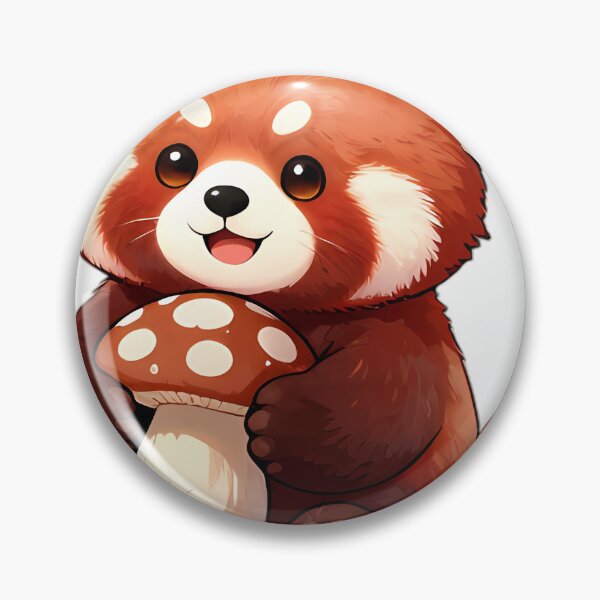 Item preview, Cute Red Panda with Shiitake Mushroom designed and sold by pumsquare.
