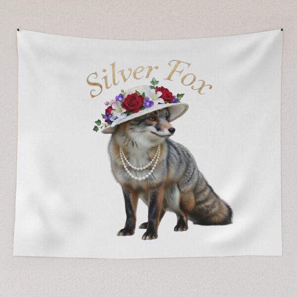 Item preview, Silver Fox With Pearls designed and sold by The She Shed.