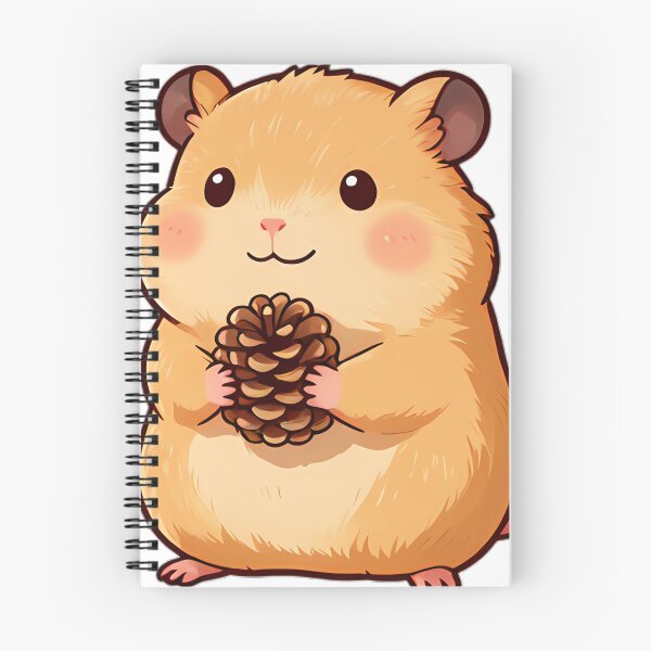 Item preview, Cute Golden Hamster with Pine Cone & Wood Ear Mushroom designed and sold by pumsquare.