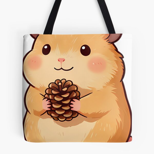 Item preview, Cute Golden Hamster with Pine Cone & Wood Ear Mushroom designed and sold by pumsquare.
