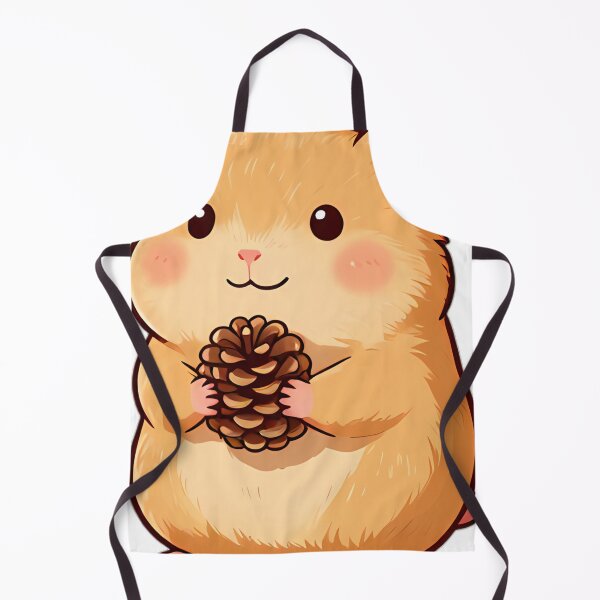 Item preview, Cute Golden Hamster with Pine Cone & Wood Ear Mushroom designed and sold by pumsquare.