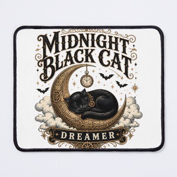 Item preview, Midnight Black Cat Dreamer Steampunk Vintage designed and sold by KristenosNehk.