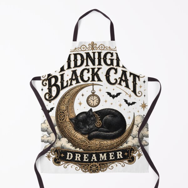 Item preview, Midnight Black Cat Dreamer Steampunk Vintage designed and sold by KristenosNehk.