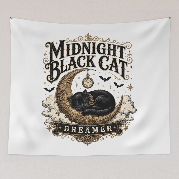 Item preview, Midnight Black Cat Dreamer Steampunk Vintage designed and sold by KristenosNehk.