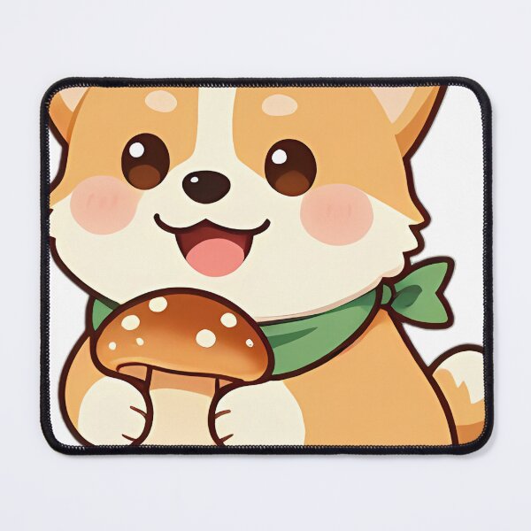 Item preview, Cute Corgi Puppy with Foraged Matsutake Mushroom designed and sold by pumsquare.