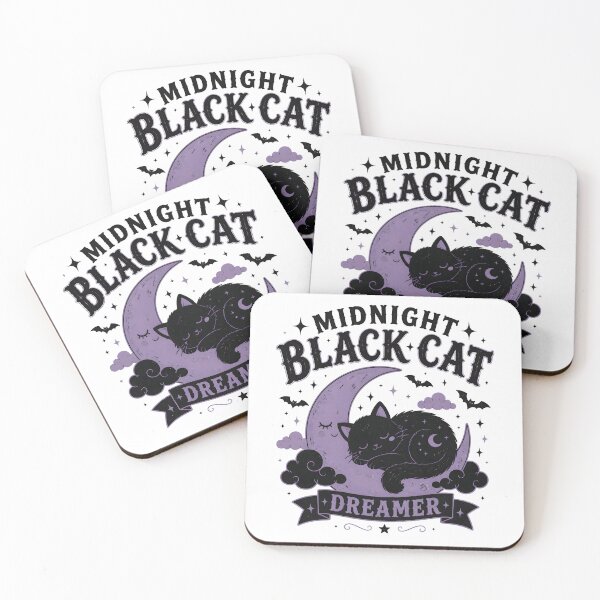 Item preview, Midnight Black Cat Dreamer Cute Dark Kawaii designed and sold by KristenosNehk.