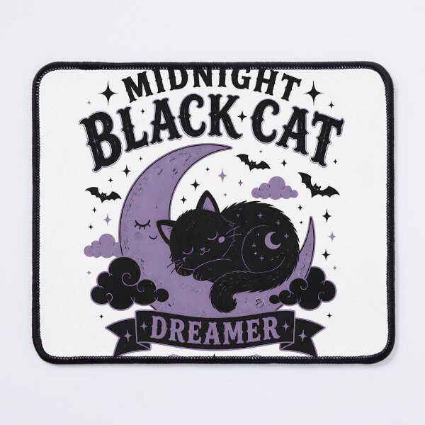 Item preview, Midnight Black Cat Dreamer Cute Dark Kawaii designed and sold by KristenosNehk.