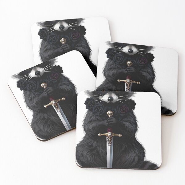 Item preview, Gothic Shadow Raccoon Dagger and Black Rose designed and sold by IllumeInk.