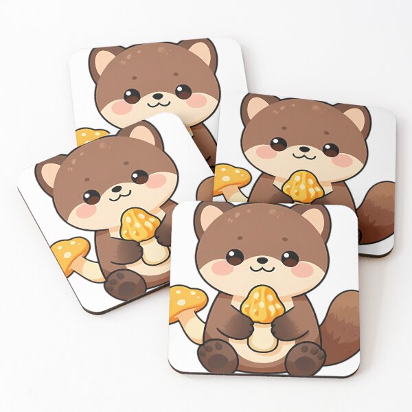 Item preview, Cute Pine Marten with Yellow Morel designed and sold by pumsquare.