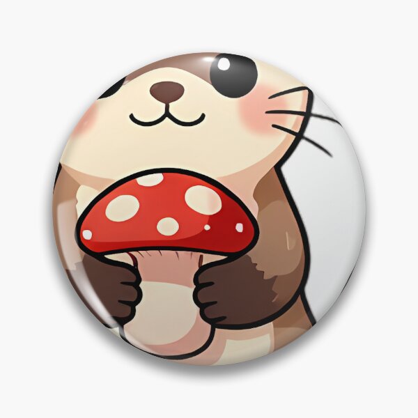 Item preview, Cute Ferret with Scarlet Elf Cup Mushroom designed and sold by pumsquare.